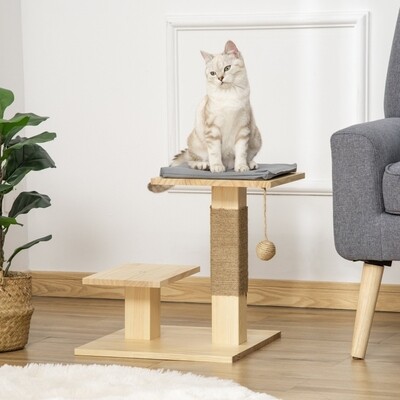 Kratzbaum aus Holz Katzenbaum Kletterbaum mit Jute Katzenmöbel Kratzbrett
