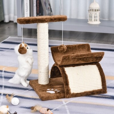 Katzenbaum Spielbaum Kratzbaum Katzen mit Ball Braun
