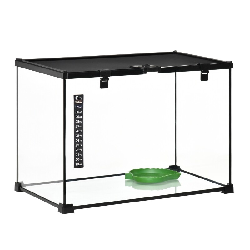 Starter-Set Glas-Terrarium für Reptilien, Insekten 50 cm x 30 cm x 35 cm