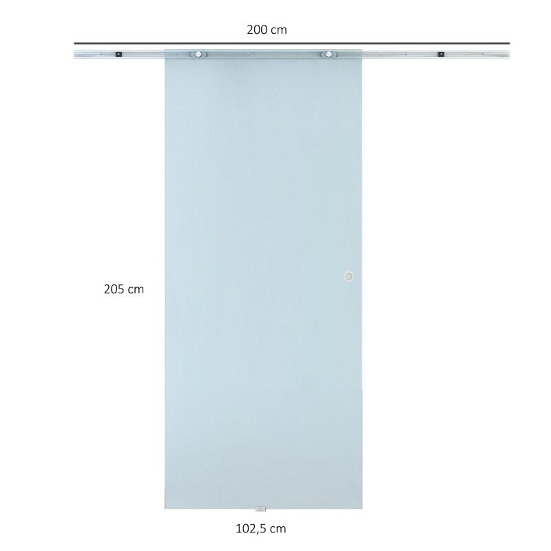 Glasschiebetür Glastür 1025 x 2050 mm matt