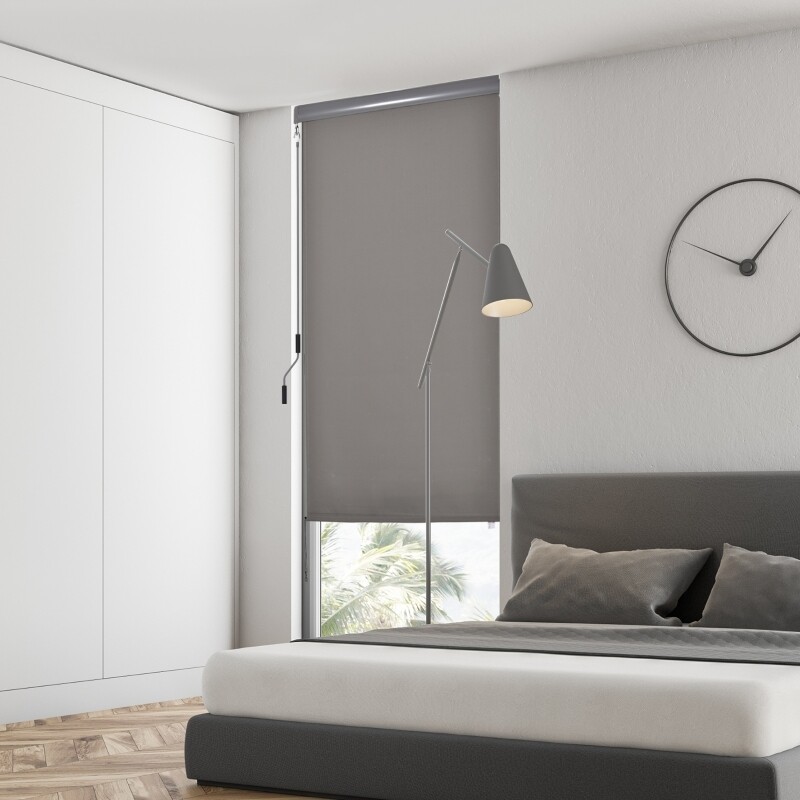 Senkrechtmarkise 160 x 250 cm Balkonmarkise Vertikalmarkise Windschutz Seitenrollo Sichtschutz mit Handkurbel Grau