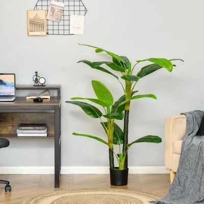 künstliche Pflanze 150 cm künstlicher Bananen Baum Kunstpflanze Zimmerpflanze Dekopflanze