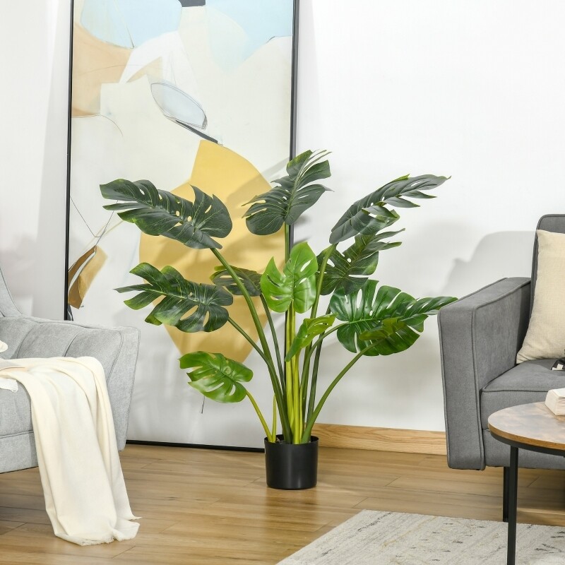 künstliche Pflanze 110 cm künstlicher Monstera Kunstpflanze Zimmerpflanze Dekopflanze Büropflanze
