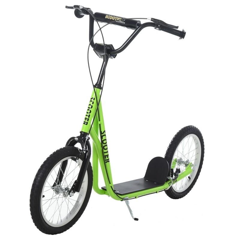 Tretroller Scooter Cityroller Kinder Luftreifen Roller Alu Grün