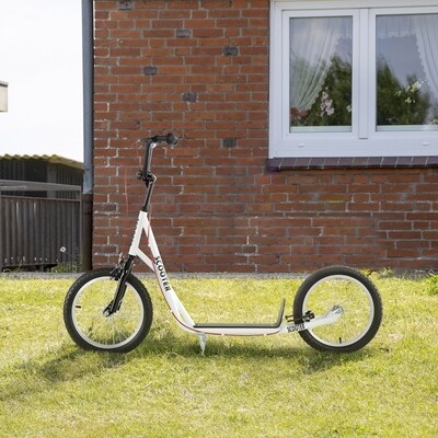 Tretroller Scooter Cityroller Kinder Alu Weiss