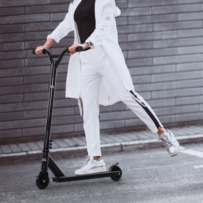 Pro Stunt Scooter Tretroller Freestyle Tricks Alu Schwarz