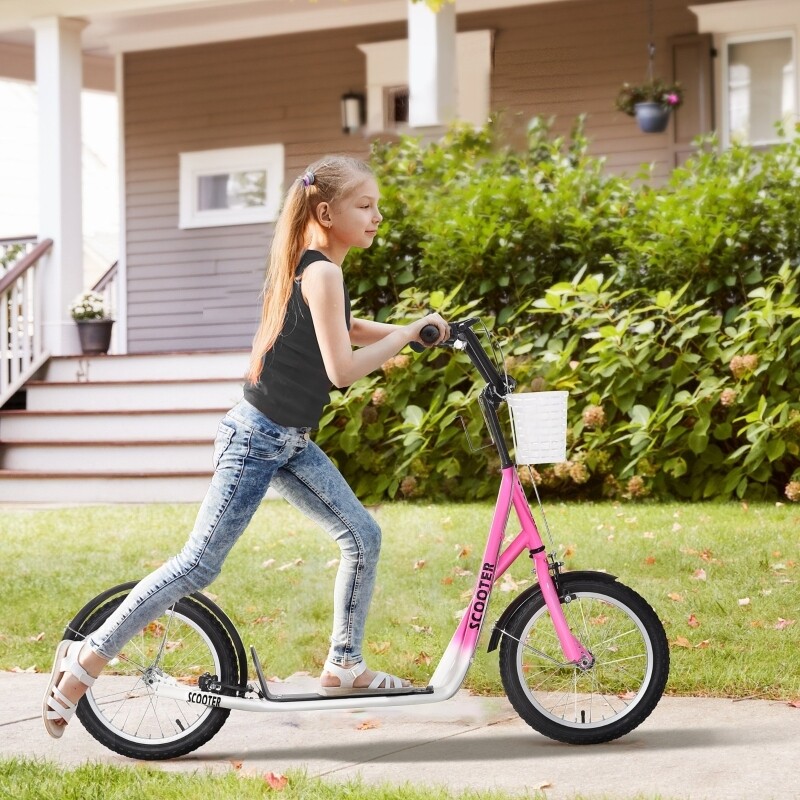 Kinderroller Scooter Rosa+Weiss