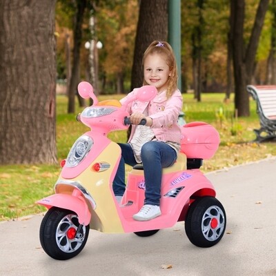 Kindermotorroller, Trike mit Musik- und Lichteffekten PP+Metall Rosa+Gelb