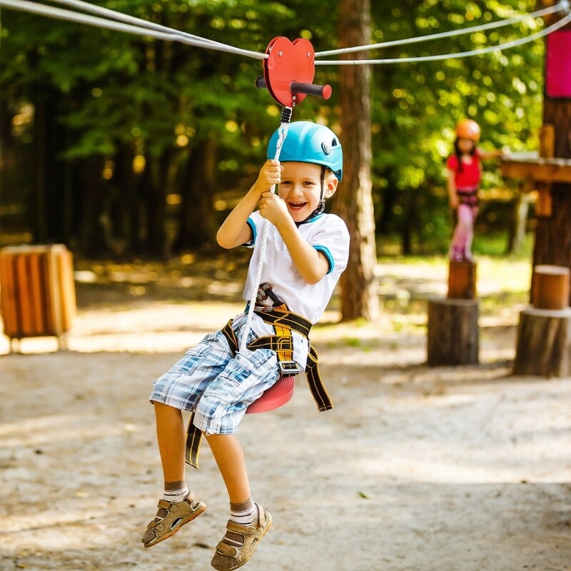 Outdoor Seilrutsche Zipline Kit für Kinder 3-14 J. Rot 20m