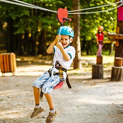 Outdoor Seilrutsche Zipline Kit für Kinder 3-14 J. Rot 20m