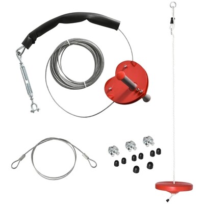 Outdoor Seilrutsche Zipline Kit für Kinder 3-14 J. Rot 20m