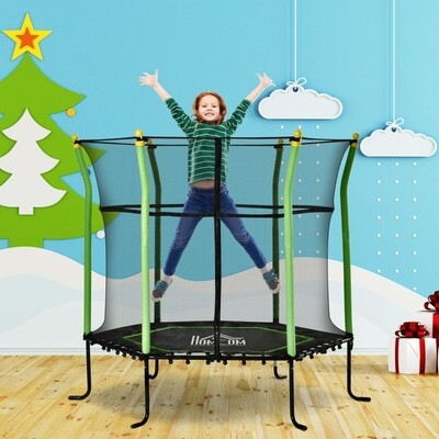 Trampolin für Kinder 162 cm x 162 cm x 163,5 cm grün