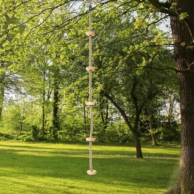 Kletterseil mit 5 Knoten für Kinder 3-14 J., Naturfarbe, 2 m