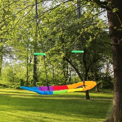 Kinderschaukel, Regenbogen-Nestschaukel höhenverstellbar 160 cm