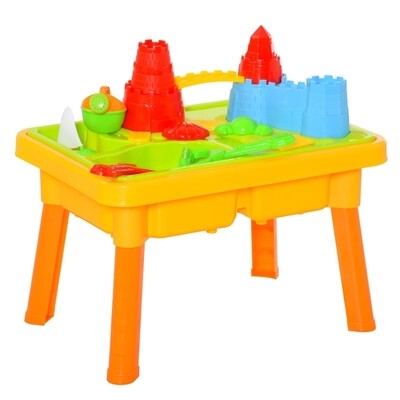 Kinder Sandspielzeug Sandkastentisch mit 23-tlg. Zubehör Spieltisch 3 Jahren PP