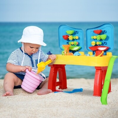 Kinder Sandspielzeug 31 Stück Spieltisch Strandspielzeug ab 3 Jahren PP Bunt