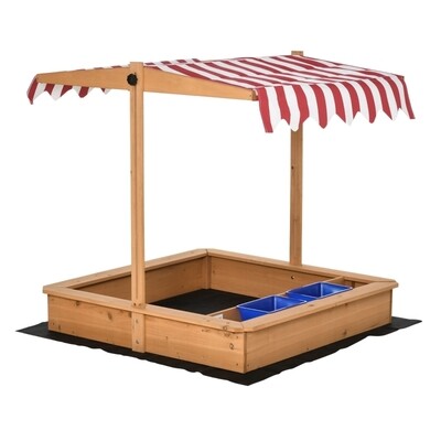 Sandkasten mit verstellbarem Dach für Kinder