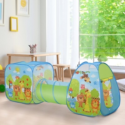 Pop up Kinderspielzelt 3-teiliges Babyzelt Kinderzelt Spieltunnel Faltbar