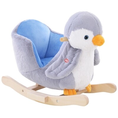 Pinguin Schaukelpferd mit Musik Haltegriffe Plüsch