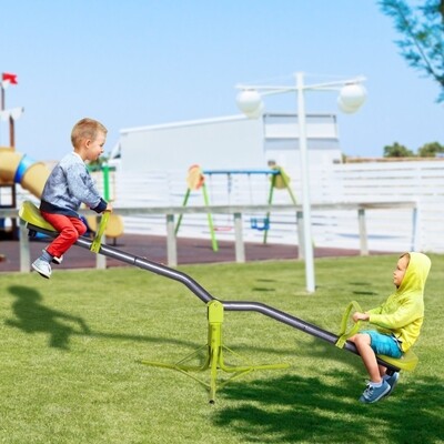Gartenwippe 360° drehbare Wippe Karussellwippe Metall Grau Grün