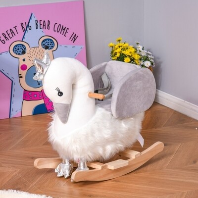 Kinder Schaukelpferd Schaukeltier Schwan mit Schwanenruf