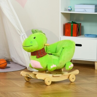 Schaukeltier Drache mit Rollen Musik