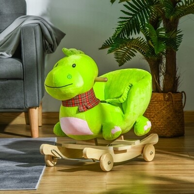 Schaukeltier Drache mit Rollen Musik