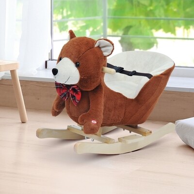 Schaukelbär Schaukelpferd: Teddy-Bär mit Musik und Kuschelfell