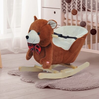 Schaukelbär Schaukelpferd: Teddy-Bär mit Musik und Kuschelfell