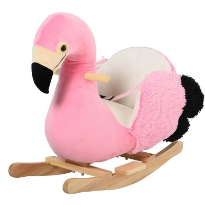 Schaukeltier Flamingo mit Sicherheitsgurt Schaukelpferd