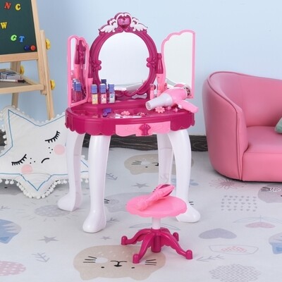 Kinderschminktisch Spiegel Frisiertisch mit Musik Kosmetik