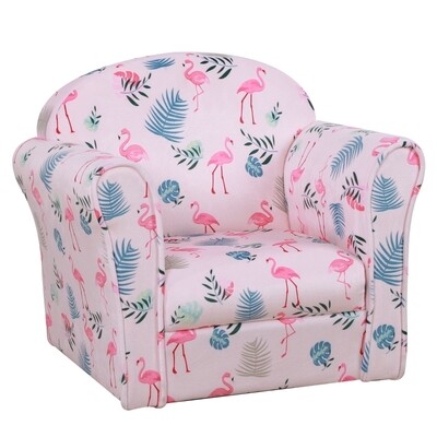 Kindersofa Mini-Sofa-Sessel mit rutschfeste Füsse Rosa Flamingo
