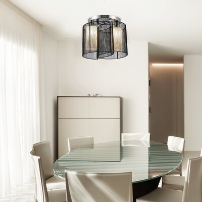 Deckenlampe Deckenleuchte 2 flammig Deckenlicht Lampe 40W Schwarz