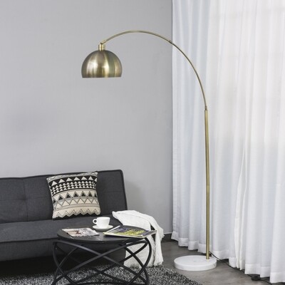 Stehlampe, Stehleuchte, Bogenlampe, Marmorfuss Metall