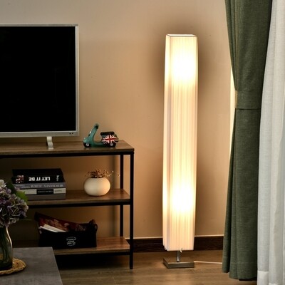 Stehlampe Wohnzimmer Edelstahl 120cm Weiss