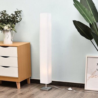 Stehlampe Wohnzimmer Edelstahl 120cm Weiss