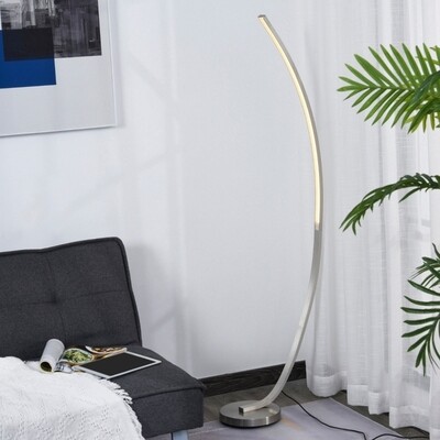 LED Stehlampe in Kurvenform Stehleuchte Standleuchte Alu