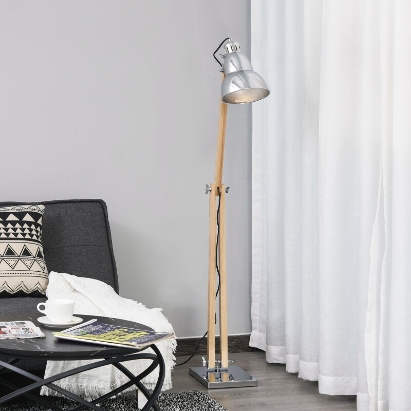 Stehlampe Höhenverstellbare Stehleuchte Verstellbarer Schirm Massivholz