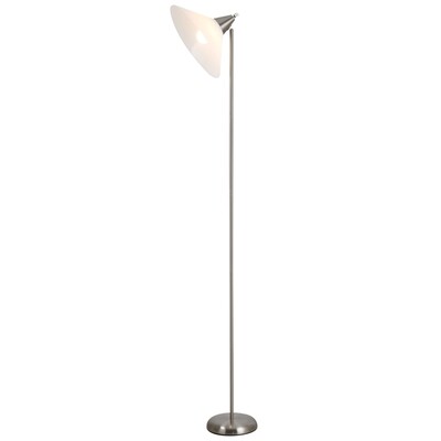 Stehlampe mit einstellbarem Lampenkopf Standleuchte Stahl Silber