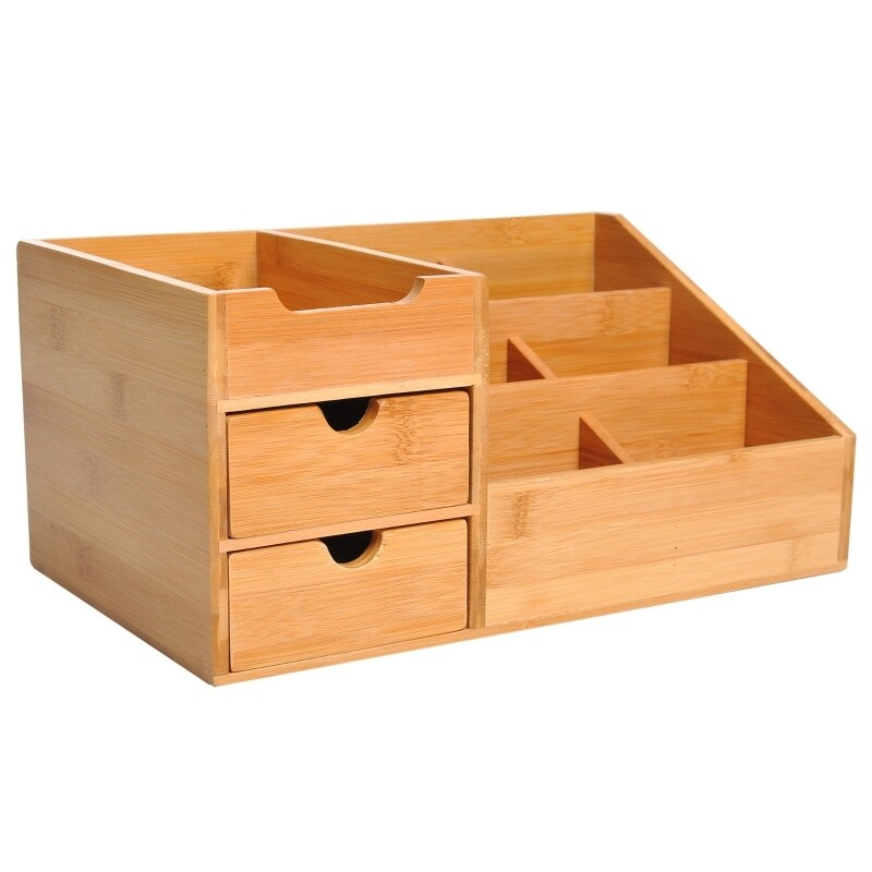 Schreibtisch Organizer Schubladenbox Büro 2 Schublade Natur