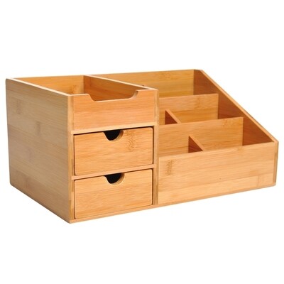 Schreibtisch Organizer Schubladenbox Büro 2 Schublade Natur