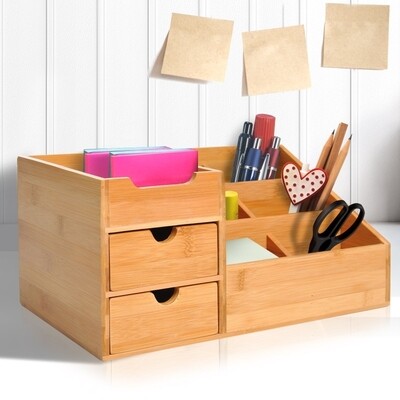 Schreibtisch Organizer Schubladenbox Büro 2 Schublade Natur
