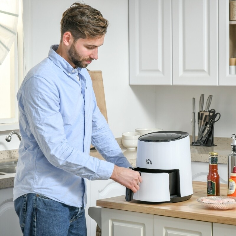 Heissluftfritteuse, Airfryer 2,5 L 1300W mit 7 Menüs