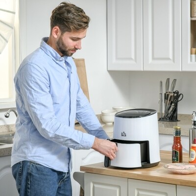 Heissluftfritteuse, Airfryer 2,5 L 1300W mit 7 Menüs