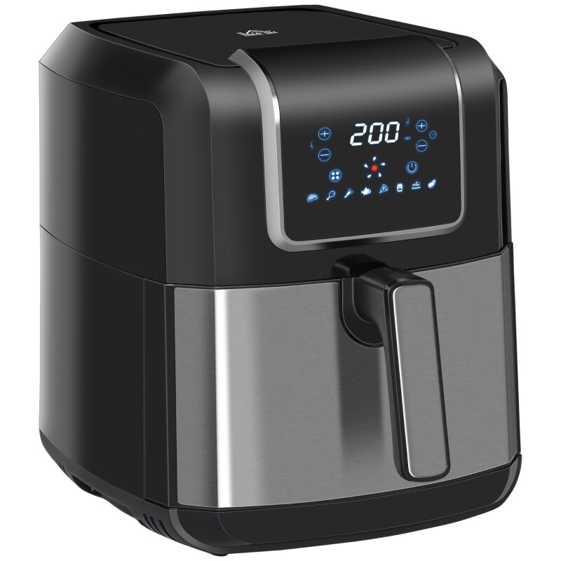 Heissluftfritteuse Airfryer 6,5 L 1700W mit 8 Menüs LED-Display