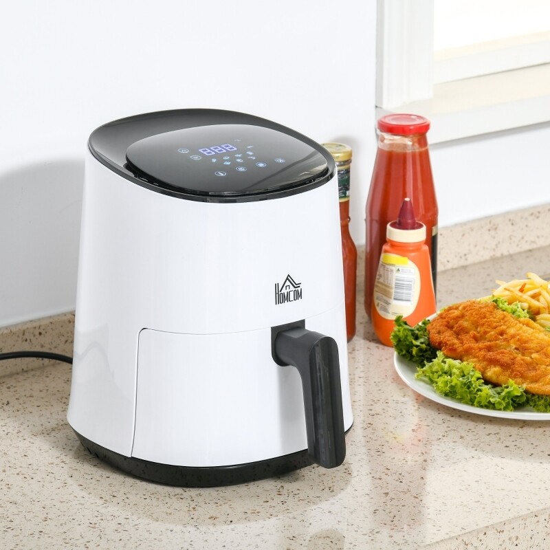 Heissluftfritteuse, Airfryer 2,5 L 1300W mit 7 Menüs