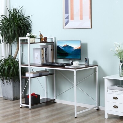 Schreibtisch Computertisch Bürotisch mit Regal Weiss