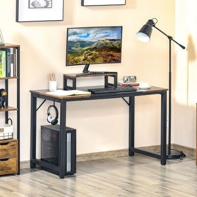 Computertisch Schreibtisch Braun Schwarz Industrial Style