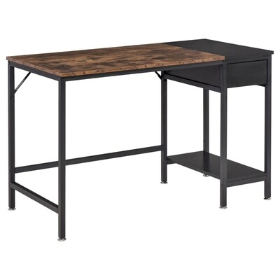 Schreibtisch mit Bücherregal Braun Schwarz