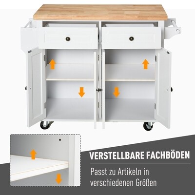 Küchenschrank mit Rollen Schublade und verstellbares Regal